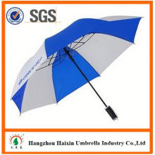 Cheap Prices!! Factory Supply manual 2 fold umbrella in print with Crooked Handle